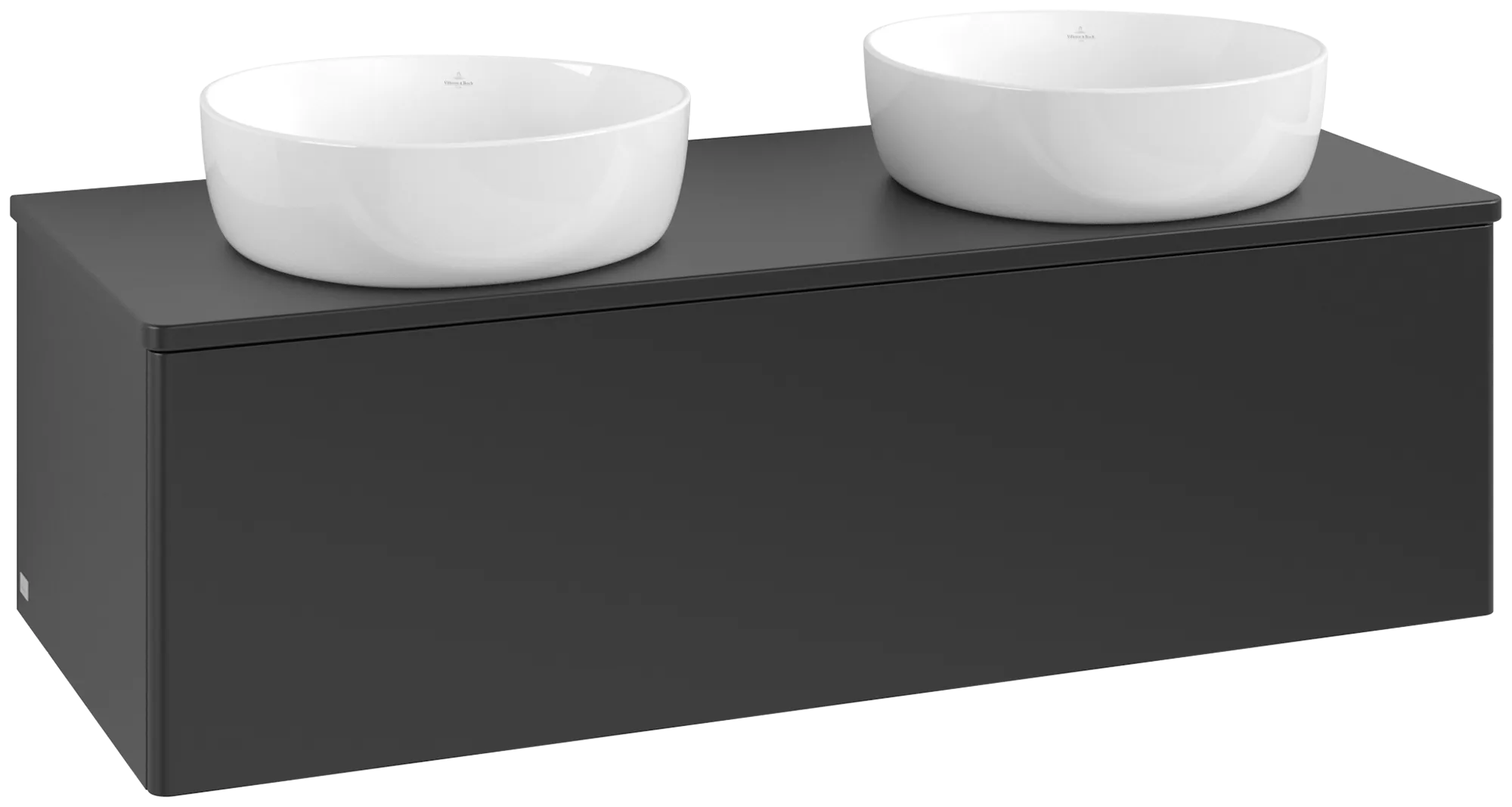 Bild von VILLEROY BOCH Antao Waschbeckenunterschrank, 1 Auszug, 1200 x 360 x 500 mm, Front ohne Struktur, Black Matt Lacquer / Black Matt Lacquer #K35050PD
