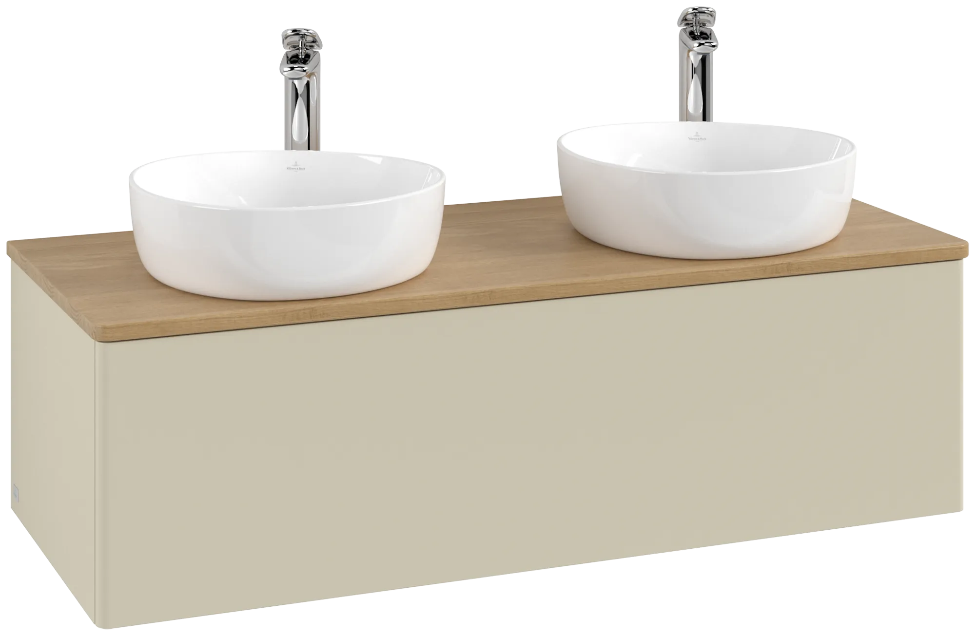 Bild von VILLEROY BOCH Antao Waschbeckenunterschrank, 1 Auszug, 1200 x 360 x 500 mm, Front ohne Struktur, Silk Grey Matt Lacquer / Honey Oak #K35051HJ