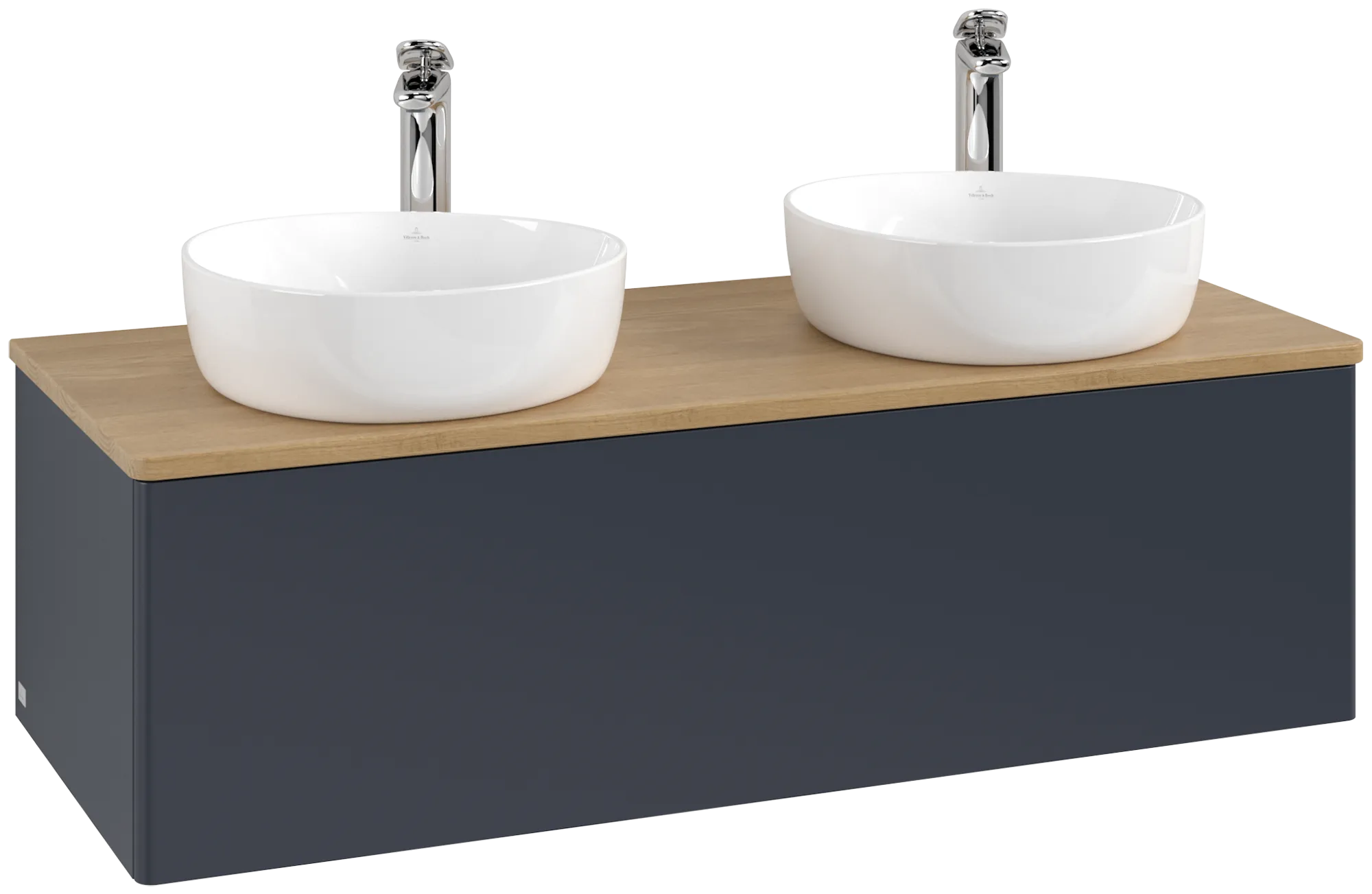 Bild von VILLEROY BOCH Antao Waschbeckenunterschrank, 1 Auszug, 1200 x 360 x 500 mm, Front ohne Struktur, Midnight Blue Matt Lacquer / Honey Oak #K35051HG