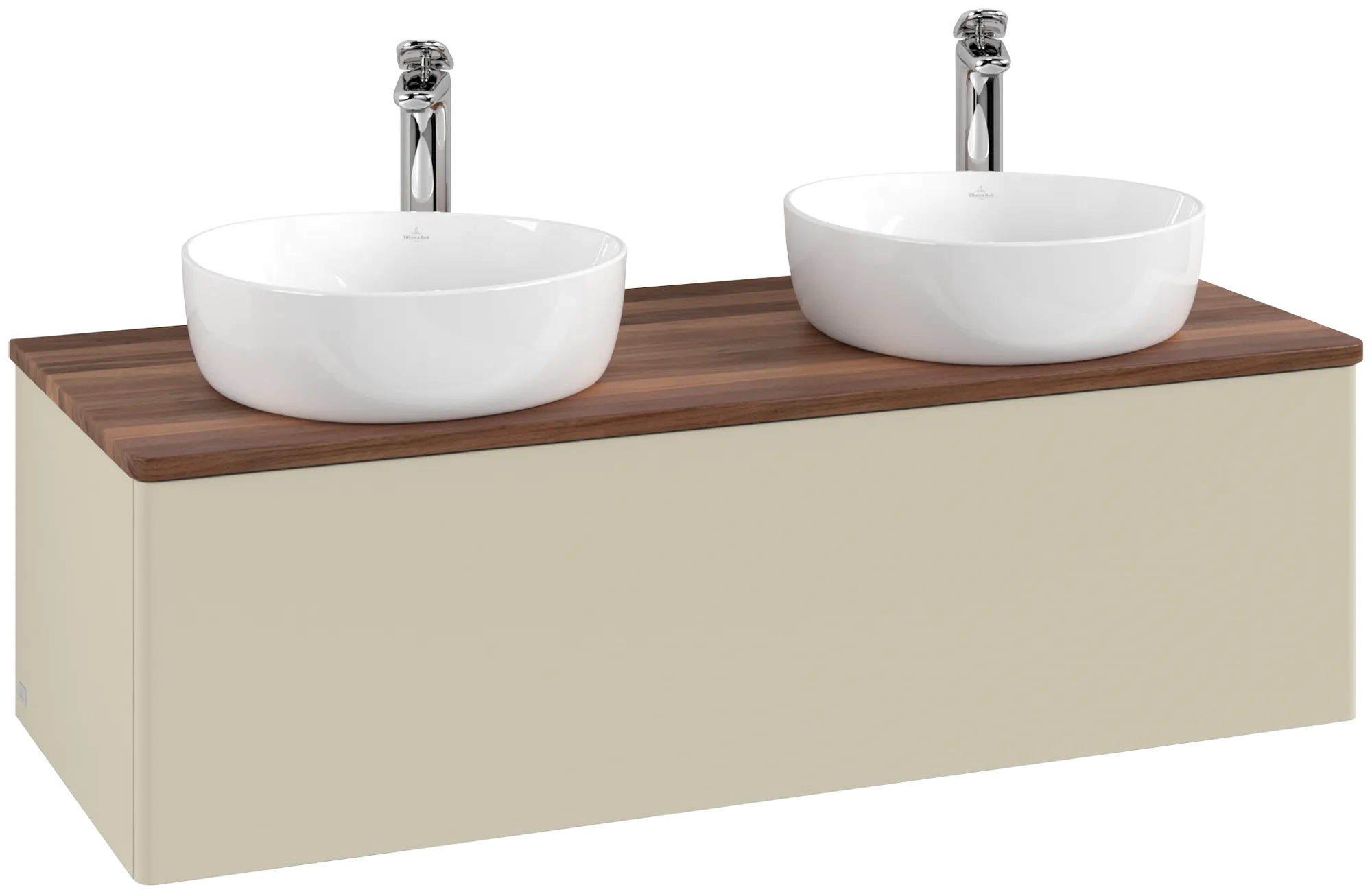 Bild von VILLEROY BOCH Antao Waschbeckenunterschrank, 1 Auszug, 1200 x 360 x 500 mm, Front ohne Struktur, Silk Grey Matt Lacquer / Warm Walnut #K35052HJ