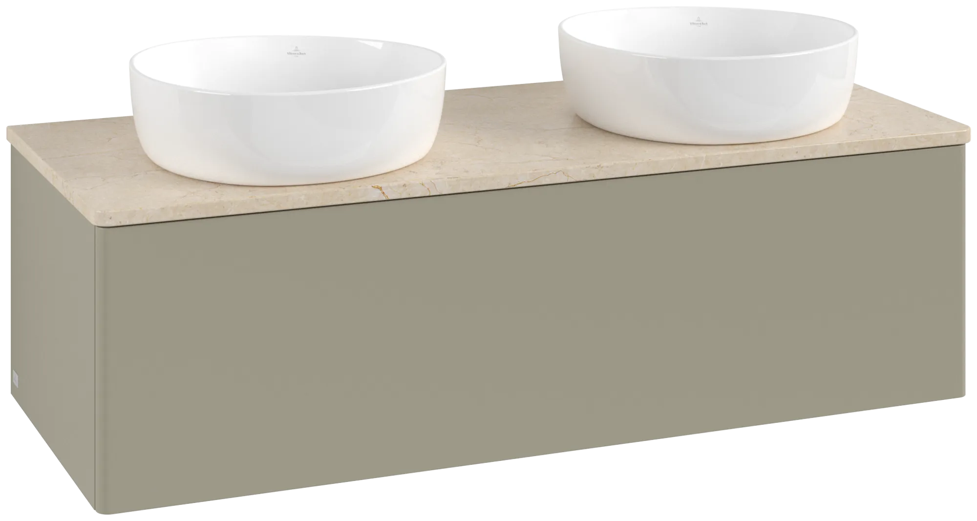 Picture of VILLEROY BOCH Antao Vanity unit, 1 pull-out compartment, 1200 x 360 x 500 mm, Front without structure, Stone Grey Matt Lacquer / Botticino #K35013HK