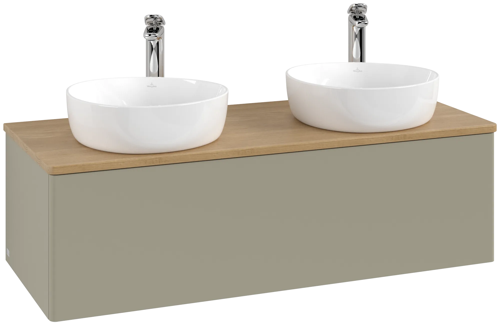 Bild von VILLEROY BOCH Antao Waschbeckenunterschrank, 1 Auszug, 1200 x 360 x 500 mm, Front ohne Struktur, Stone Grey Matt Lacquer / Honey Oak #K35051HK
