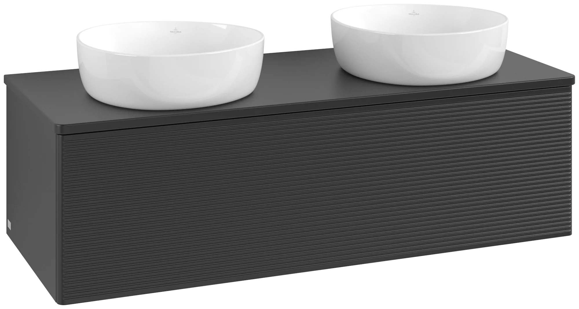 Bild von VILLEROY BOCH Antao Waschbeckenunterschrank, 1 Auszug, 1200 x 360 x 500 mm, Front mit Struktur, Black Matt Lacquer / Black Matt Lacquer #K35150PD
