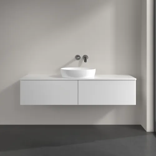 Bild von VILLEROY BOCH Antao Waschbeckenunterschrank, 2 Auszüge, 1600 x 360 x 500 mm, Front ohne Struktur, Glossy White Lacquer / Glossy White Lacquer #K36010GF