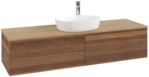 Bild von VILLEROY BOCH Antao Waschbeckenunterschrank, 2 Auszüge, 1600 x 360 x 500 mm, Front ohne Struktur, Warm Walnut / Honey Oak #K36051HM
