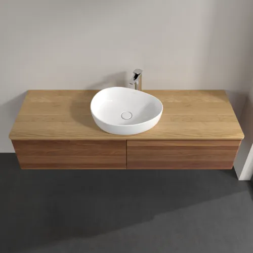 Bild von VILLEROY BOCH Antao Waschbeckenunterschrank, 2 Auszüge, 1600 x 360 x 500 mm, Front ohne Struktur, Warm Walnut / Honey Oak #K36051HM