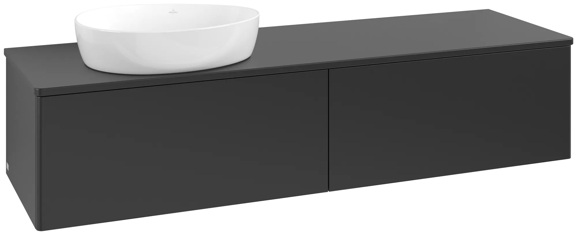 Bild von VILLEROY BOCH Antao Waschbeckenunterschrank, 2 Auszüge, 1600 x 360 x 500 mm, Front ohne Struktur, Black Matt Lacquer / Black Matt Lacquer #K37050PD