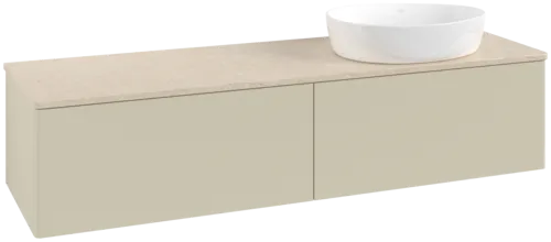 Picture of VILLEROY BOCH Antao Vanity unit, 2 pull-out compartments, 1600 x 360 x 500 mm, Front without structure, Silk Grey Matt Lacquer / Botticino #K38013HJ