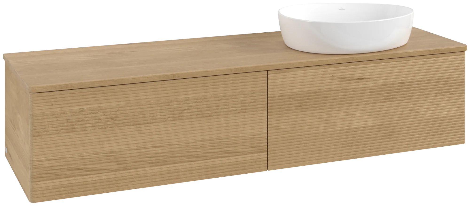 Bild von VILLEROY BOCH Antao Waschbeckenunterschrank, 2 Auszüge, 1600 x 360 x 500 mm, Front mit Struktur, Honey Oak / Honey Oak #K38111HN