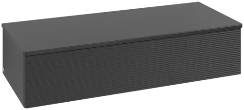 Bild von VILLEROY BOCH Antao Sideboard, 1 Auszug, 1200 x 268 x 500 mm, Front mit Struktur, Black Matt Lacquer / Black Matt Lacquer #K41100PD