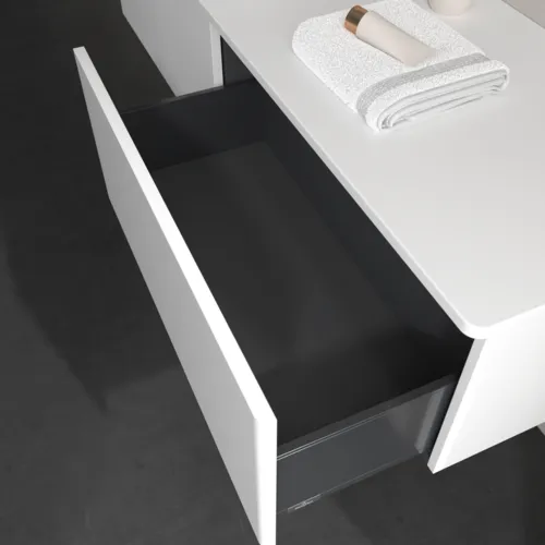 Bild von VILLEROY BOCH Antao Waschbeckenunterschrank, 2 Auszüge, 1600 x 360 x 500 mm, Front ohne Struktur, White Matt Lacquer / White Matt Lacquer #K37010MT