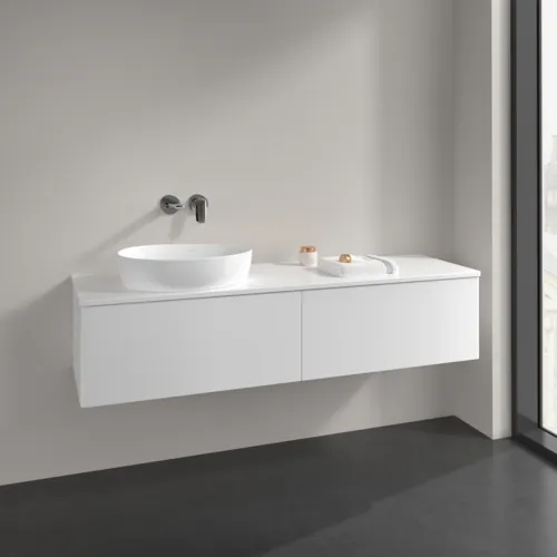 Bild von VILLEROY BOCH Antao Waschbeckenunterschrank, 2 Auszüge, 1600 x 360 x 500 mm, Front ohne Struktur, White Matt Lacquer / White Matt Lacquer #K37010MT