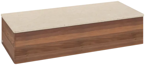 Bild von VILLEROY BOCH Antao Sideboard, 1 Auszug, 1200 x 268 x 500 mm, Front ohne Struktur, Warm Walnut / Botticino #K41003HM