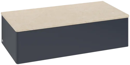 Picture of VILLEROY BOCH Antao Sideboard, 1 pull-out compartment, 1000 x 268 x 500 mm, Front without structure, Midnight Blue Matt Lacquer / Botticino #K40003HG