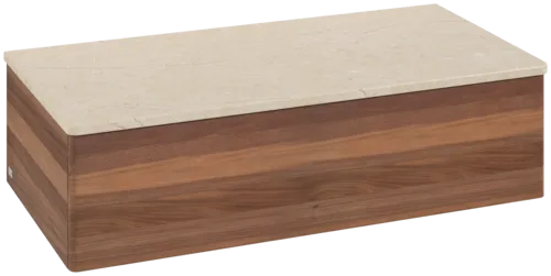 Picture of VILLEROY BOCH Antao Sideboard, 1 pull-out compartment, 1000 x 268 x 500 mm, Front without structure, Warm Walnut / Botticino #K40003HM