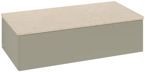 Picture of VILLEROY BOCH Antao Sideboard, 1 pull-out compartment, 1000 x 268 x 500 mm, Front without structure, Stone Grey Matt Lacquer / Botticino #K40003HK