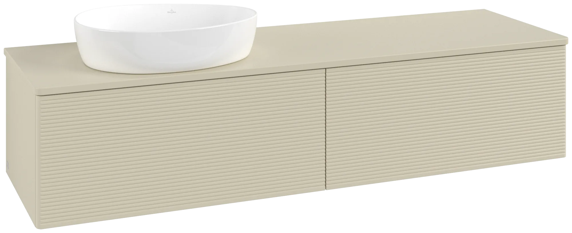 Bild von VILLEROY BOCH Antao Waschbeckenunterschrank, 2 Auszüge, 1600 x 360 x 500 mm, Front mit Struktur, Silk Grey Matt Lacquer / Silk Grey Matt Lacquer #K37150HJ