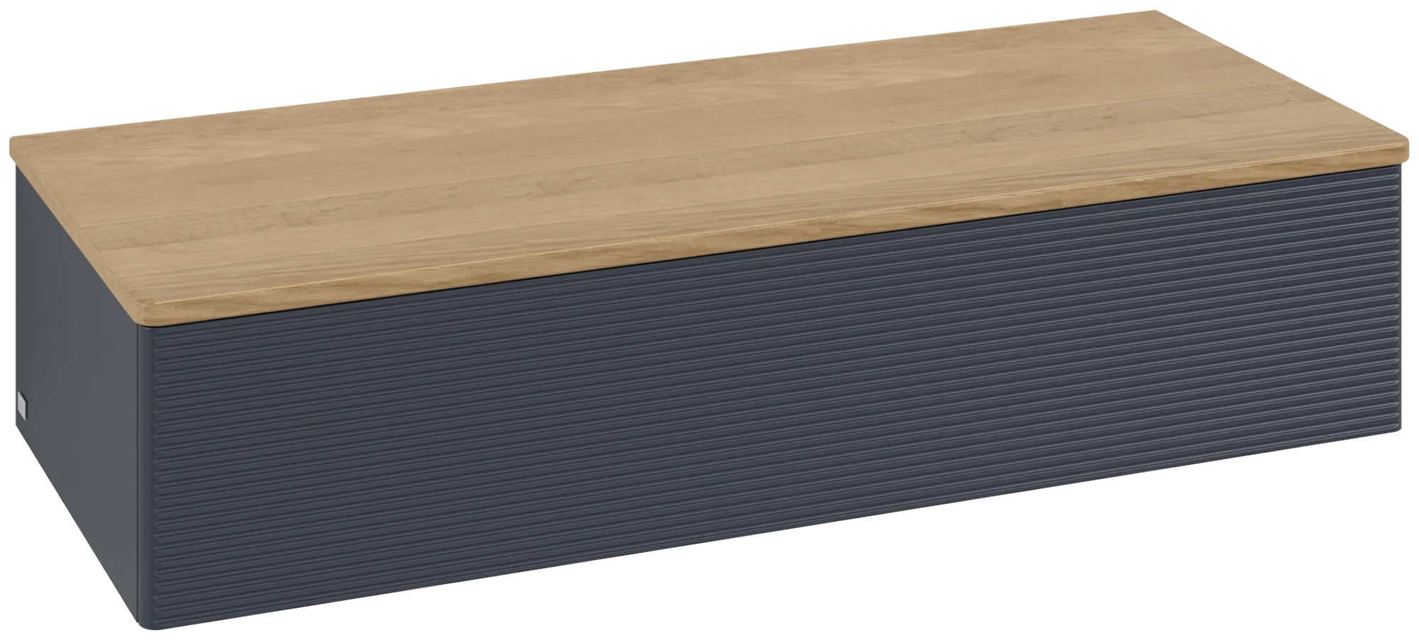 Bild von VILLEROY BOCH Antao Sideboard, 1 Auszug, 1200 x 268 x 500 mm, Front mit Struktur, Midnight Blue Matt Lacquer / Honey Oak #K41101HG