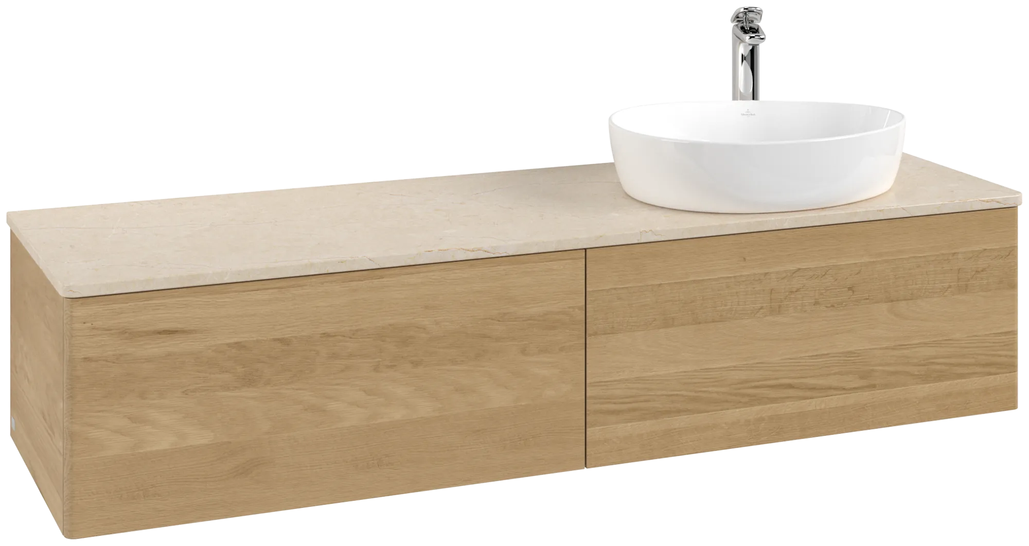 Picture of VILLEROY BOCH Antao Vanity unit, 2 pull-out compartments, 1600 x 360 x 500 mm, Front without structure, Honey Oak / Botticino #K38053HN