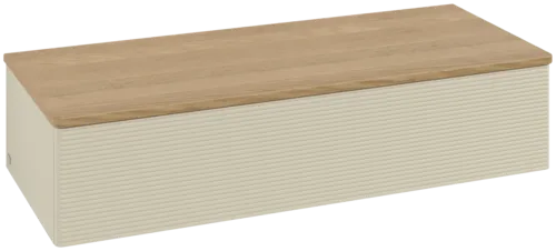 Bild von VILLEROY BOCH Antao Sideboard, 1 Auszug, 1200 x 268 x 500 mm, Front mit Struktur, Silk Grey Matt Lacquer / Honey Oak #K41101HJ