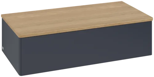 Picture of VILLEROY BOCH Antao Sideboard, 1 pull-out compartment, 1000 x 268 x 500 mm, Front without structure, Midnight Blue Matt Lacquer / Honey Oak #K40001HG