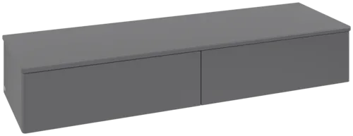 Bild von VILLEROY BOCH Antao Sideboard, 2 Auszüge, 1600 x 268 x 500 mm, Front ohne Struktur, Anthracite Matt Lacquer / Anthracite Matt Lacquer #K42000GK