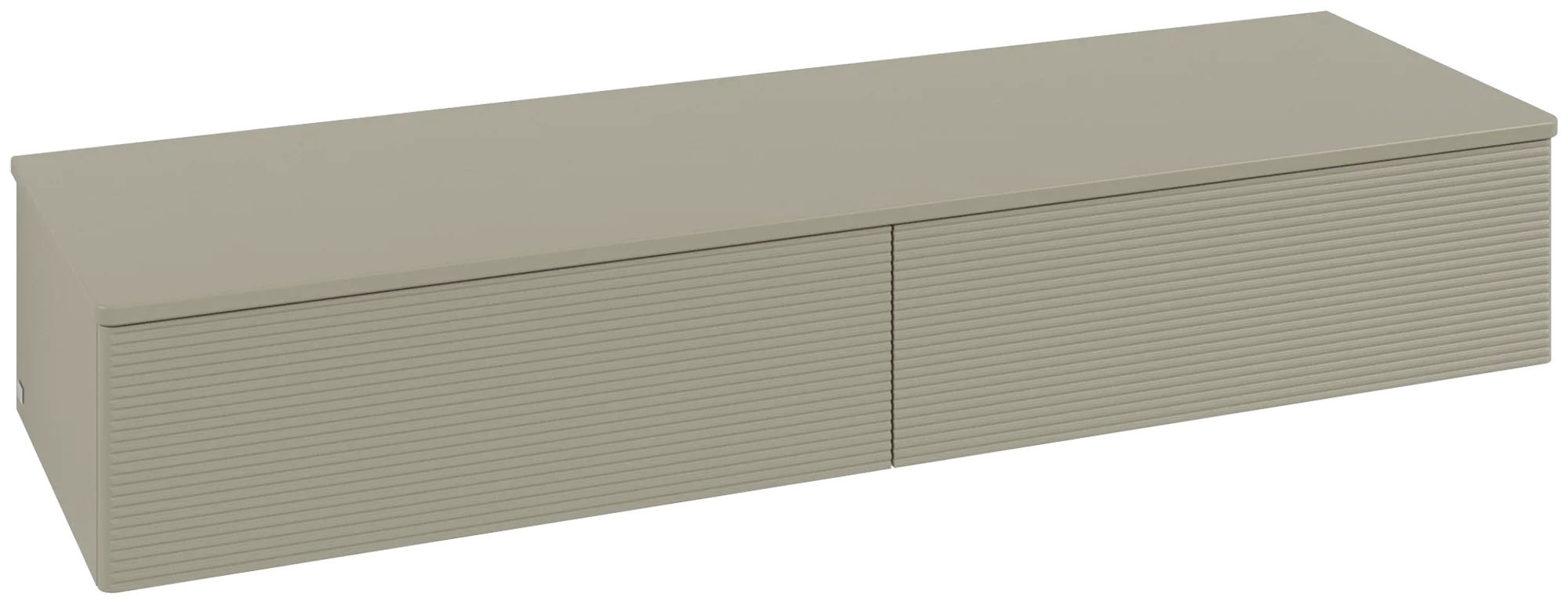 Bild von VILLEROY BOCH Antao Sideboard, 2 Auszüge, 1600 x 268 x 500 mm, Front mit Struktur, Stone Grey Matt Lacquer / Stone Grey Matt Lacquer #K42100HK