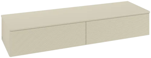 Bild von VILLEROY BOCH Antao Sideboard, 2 Auszüge, 1600 x 268 x 500 mm, Front mit Struktur, Silk Grey Matt Lacquer / Silk Grey Matt Lacquer #K42100HJ