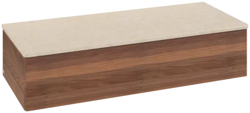 Bild von VILLEROY BOCH Antao Sideboard, 1 Auszug, 1200 x 268 x 500 mm, Front mit Struktur, Warm Walnut / Botticino #K41103HM