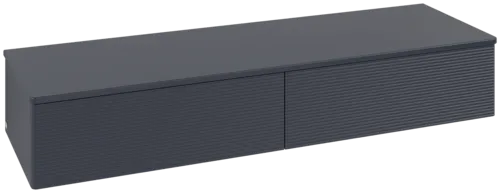 Bild von VILLEROY BOCH Antao Sideboard, 2 Auszüge, 1600 x 268 x 500 mm, Front mit Struktur, Midnight Blue Matt Lacquer / Midnight Blue Matt Lacquer #K42100HG