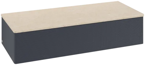 Bild von VILLEROY BOCH Antao Sideboard, 1 Auszug, 1200 x 268 x 500 mm, Front mit Struktur, Midnight Blue Matt Lacquer / Botticino #K41103HG