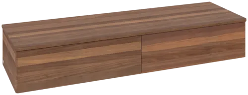 Bild von VILLEROY BOCH Antao Sideboard, 2 Auszüge, 1600 x 268 x 500 mm, Front ohne Struktur, Warm Walnut / Warm Walnut #K42002HM