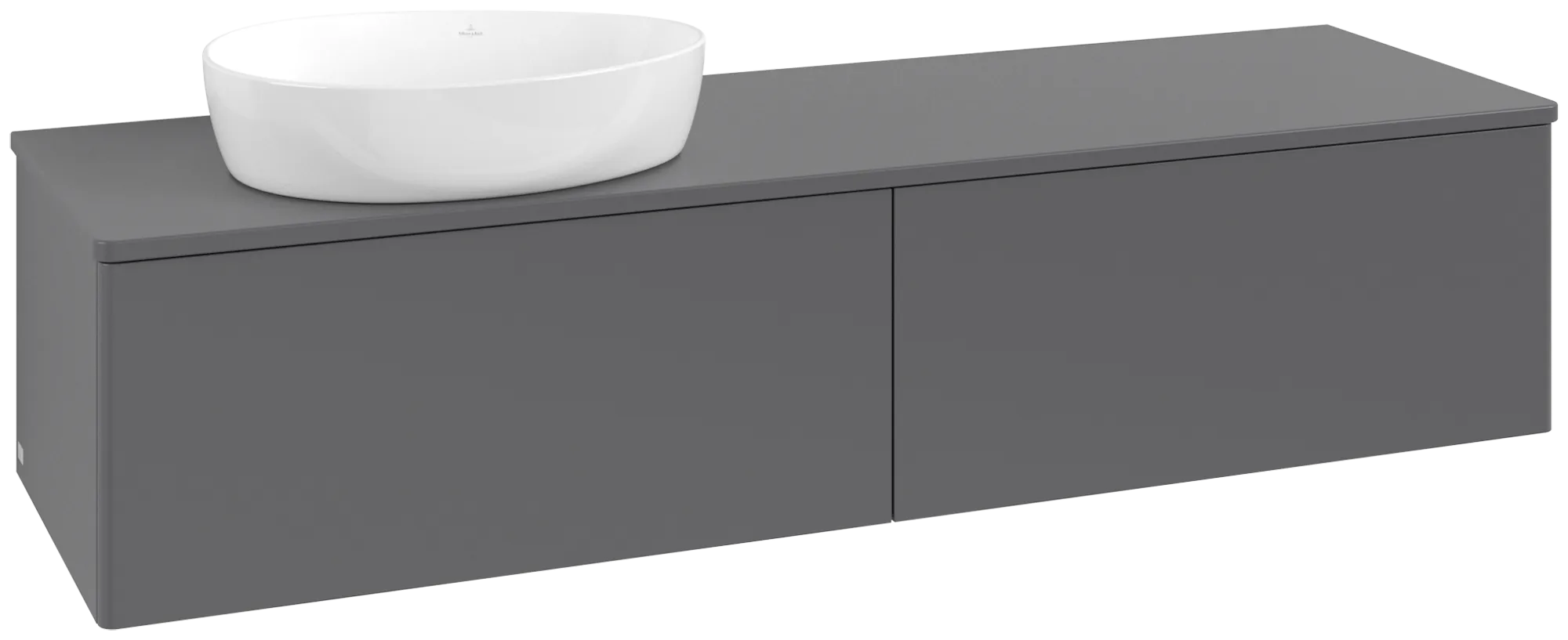 Bild von VILLEROY BOCH Antao Waschbeckenunterschrank, 2 Auszüge, 1600 x 360 x 500 mm, Front ohne Struktur, Anthracite Matt Lacquer / Anthracite Matt Lacquer #K37010GK