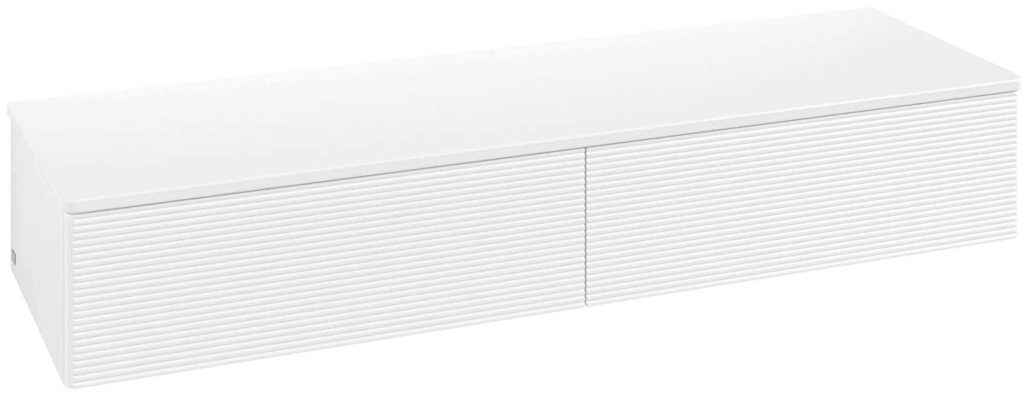 Bild von VILLEROY BOCH Antao Sideboard, 2 Auszüge, 1600 x 268 x 500 mm, Front mit Struktur, White Matt Lacquer / White Matt Lacquer #K42100MT