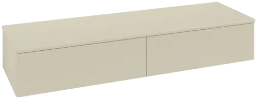 Bild von VILLEROY BOCH Antao Sideboard, 2 Auszüge, 1600 x 268 x 500 mm, Front ohne Struktur, Silk Grey Matt Lacquer / Silk Grey Matt Lacquer #K42000HJ