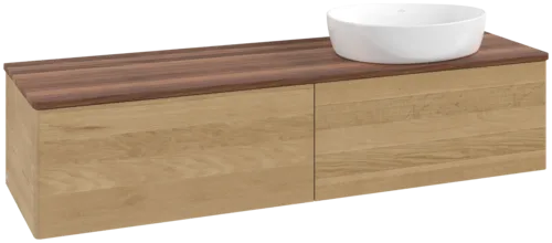 Bild von VILLEROY BOCH Antao Waschbeckenunterschrank, 2 Auszüge, 1600 x 360 x 500 mm, Front ohne Struktur, Honey Oak / Warm Walnut #K38012HN