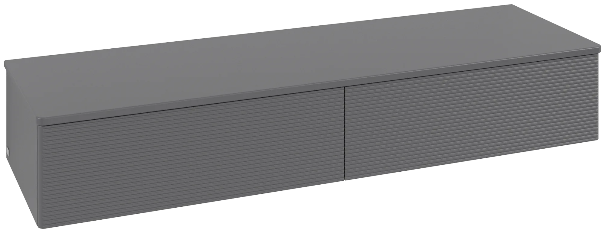 Bild von VILLEROY BOCH Antao Sideboard, 2 Auszüge, 1600 x 268 x 500 mm, Front mit Struktur, Anthracite Matt Lacquer / Anthracite Matt Lacquer #K42100GK