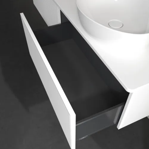 Bild von VILLEROY BOCH Antao Waschbeckenunterschrank, 2 Auszüge, 1600 x 360 x 500 mm, Front mit Struktur, White Matt Lacquer / White Matt Lacquer #K38110MT