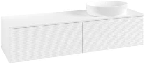 Obrázek VILLEROY BOCH Antao Vanity unit, 2 pull-out compartments, 1600 x 360 x 500 mm, Front with grain texture, White Matt Lacquer / White Matt Lacquer #K38110MT