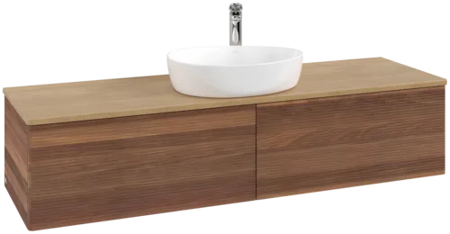 Bild von VILLEROY BOCH Antao Waschbeckenunterschrank, 2 Auszüge, 1600 x 360 x 500 mm, Front mit Struktur, Warm Walnut / Honey Oak #K36151HM