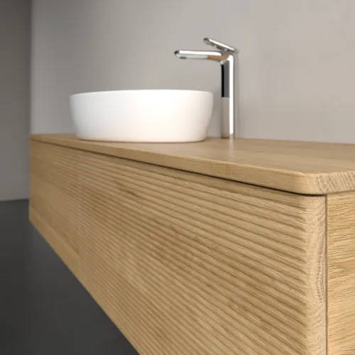 Bild von VILLEROY BOCH Antao Waschbeckenunterschrank, 2 Auszüge, 1600 x 360 x 500 mm, Front mit Struktur, Honey Oak / Honey Oak #K36151HN