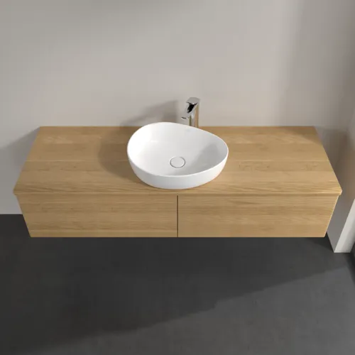 Bild von VILLEROY BOCH Antao Waschbeckenunterschrank, 2 Auszüge, 1600 x 360 x 500 mm, Front mit Struktur, Honey Oak / Honey Oak #K36151HN