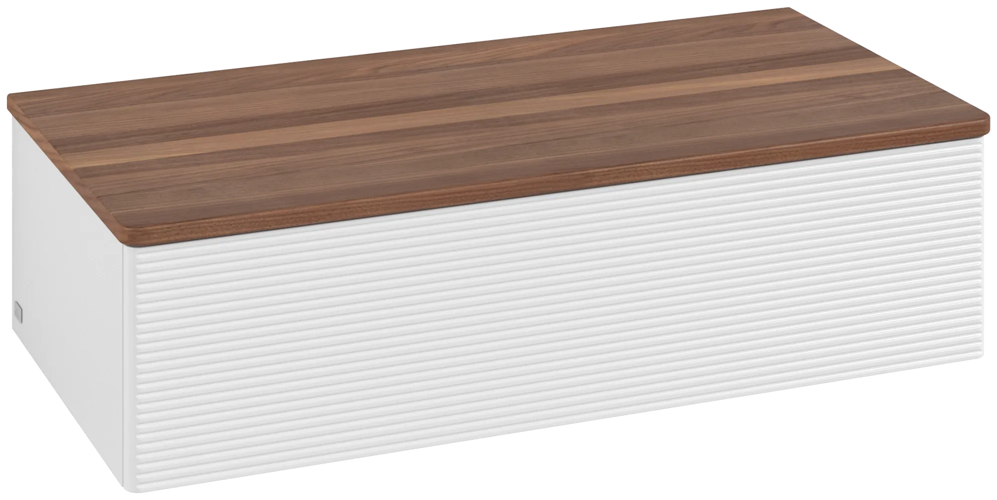 Bild von VILLEROY BOCH Antao Sideboard, 1 Auszug, 1000 x 268 x 500 mm, Front mit Struktur, Glossy White Lacquer / Warm Walnut #K40102GF