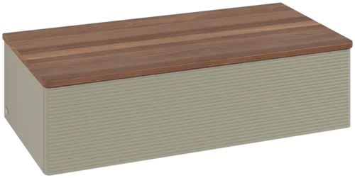 Bild von VILLEROY BOCH Antao Sideboard, 1 Auszug, 1000 x 268 x 500 mm, Front mit Struktur, Stone Grey Matt Lacquer / Warm Walnut #K40102HK