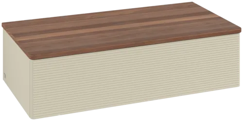 Bild von VILLEROY BOCH Antao Sideboard, 1 Auszug, 1000 x 268 x 500 mm, Front mit Struktur, Silk Grey Matt Lacquer / Warm Walnut #K40102HJ