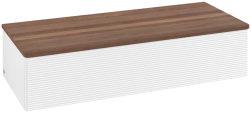 Bild von VILLEROY BOCH Antao Sideboard, 1 Auszug, 1200 x 268 x 500 mm, Front mit Struktur, White Matt Lacquer / Warm Walnut #K41102MT