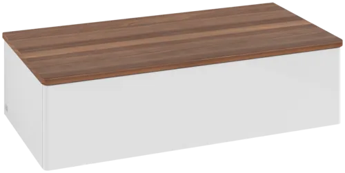 Picture of VILLEROY BOCH Antao Sideboard, 1 pull-out compartment, 1000 x 268 x 500 mm, Front without structure, Glossy White Lacquer / Warm Walnut #K40002GF