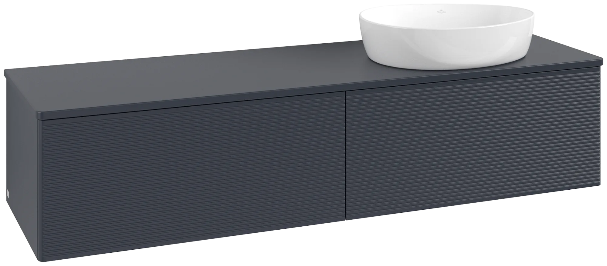 Bild von VILLEROY BOCH Antao Waschbeckenunterschrank, 2 Auszüge, 1600 x 360 x 500 mm, Front mit Struktur, Midnight Blue Matt Lacquer / Midnight Blue Matt Lacquer #K38150HG