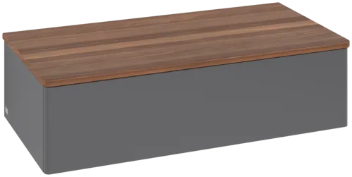 Bild von VILLEROY BOCH Antao Sideboard, 1 Auszug, 1000 x 268 x 500 mm, Front ohne Struktur, Anthracite Matt Lacquer / Warm Walnut #K40002GK