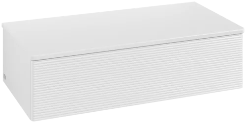 Bild von VILLEROY BOCH Antao Sideboard, 1 Auszug, 1000 x 268 x 500 mm, Front mit Struktur, Glossy White Lacquer / Glossy White Lacquer #K40100GF